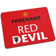 Personalised Manchester United FC Red Devil Mouse Mat (Red)