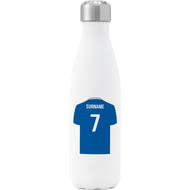 Personalised Cardiff City Shirt Insulated Water Bottle - 500ml - White