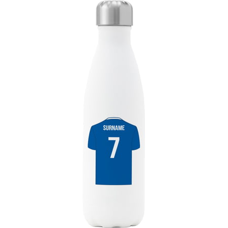 Personalised Cardiff City Shirt Insulated Water Bottle - 500ml - White