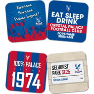 Personalised Crystal Palace FC Coasters Set of 4
