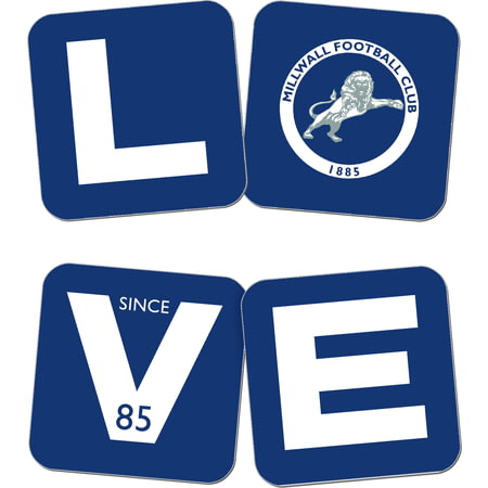 Personalised Millwall FC Love Coasters (x4)