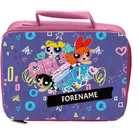 Personalised Powerpuff Girls Girls Rock Insulated Lunch Bag - Pink