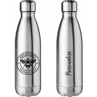 Personalised Brentford FC Crest Silver Insulated Water Bottle