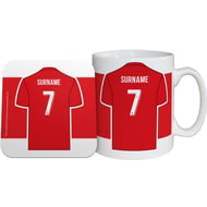 Personalised Liverpool FC Shirt Mug & Coaster Set