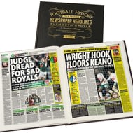 Personalised Plymouth Football History Newspaper Book - A3 Leather Cover