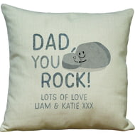 Personalised You Rock Linen Cushion