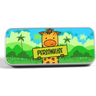 Personalised Kids Giraffe Pencil Tin