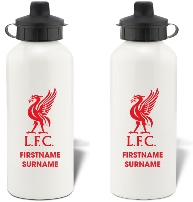 Personalised Liverpool FC Bold Crest Aluminium Sports Water Bottle from
