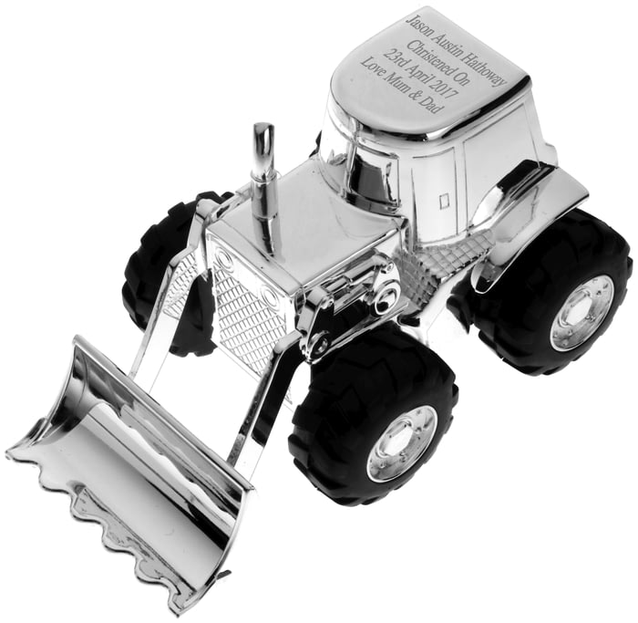 Personalised Engraved Silver Plated Digger Money Box with moveable