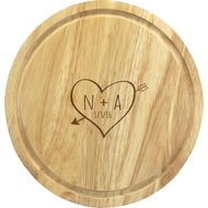 Personalised Sketch Heart Round Chopping Board