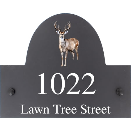 Personalised Stag Wildlife Animal Motif Slate House Name or Number Plaque/Sign - 25x20cm