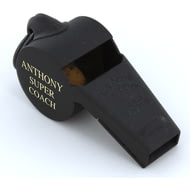 Personalised Engraved Matt Black Acme Thunderer 59.5 Referee Whistle in Gift Box
