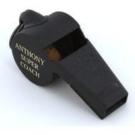 Personalised Engraved Matt Black Acme Thunderer 58.5 Referee Whistle in Gift Box