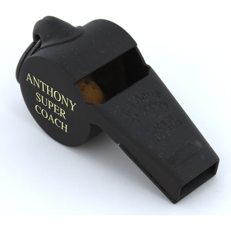 Personalised Engraved Matt Black Acme Thunderer 58.5 Referee Whistle in Gift Box