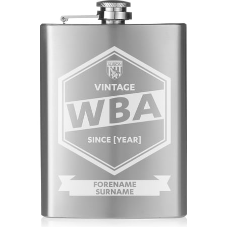 Personalised West Bromwich Albion FC Vintage Hip Flask