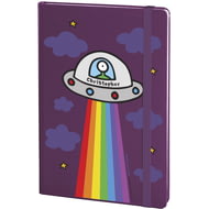 Personalised Cosmic Spaceship Purple Notebook