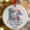 Personalised 1st Christmas Grey Seal Ceramic Hanging Tree Decoration - 7cm