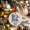 Personalised 1st Christmas Grey Seal Ceramic Hanging Tree Decoration - 7cm