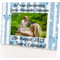 Personalised Blue Teddy Pattern 6x4" Wooden Landscape Photo Frame
