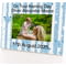 Personalised Blue Teddy Pattern 6x4" Wooden Landscape Photo Frame