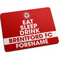 Personalised Brentford FC Eat Sleep Drink Mouse Mat