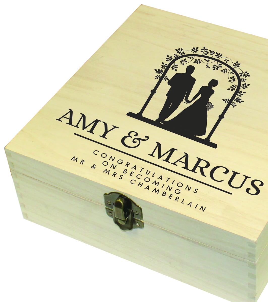 Personalised Wedding Large Wooden Memory Box From Go Find A Gift