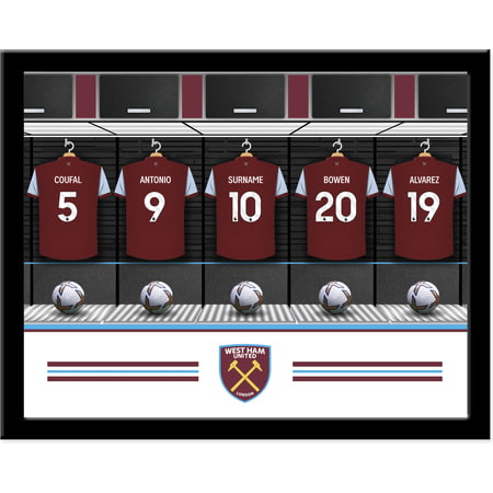 Personalised West Ham United FC Dressing Room Shirts Framed Print