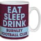 Personalised Burnley FC Eat Sleep Drink Mug