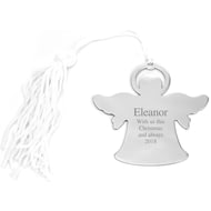 Personalised Silver Angel Christmas Tree Decoration
