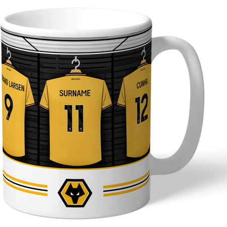 Personalised Wolves Dressing Room Shirts Mug