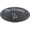 Personalised Lupin Flower Motif Oval Slate House Sign Plaque 25x13cm