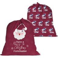 Personalised Scunthorpe United FC Merry Christmas Large Fabric Santa Sack