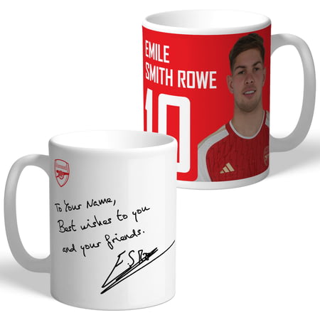 Personalised Arsenal FC Emile Smith Rowe Autograph Player Photo 11oz Ceramic Mug