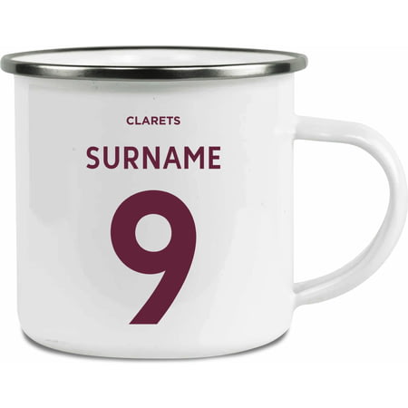 Personalised Burnley FC Back Of Shirt Enamel Camping Mug