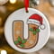 Personalised Gingerbread Initial Letter Christmas Ceramic Hanging Tree Decoration - 7cm
