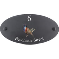 Personalised Pheasant Wildlife Animal Motif Oval Slate House Sign Plaque 25x13cm