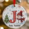 Personalised Snowman Initial A Ceramic Christmas Tree Decoration - 7cm