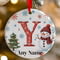 Personalised Snowman Initial A Ceramic Christmas Tree Decoration - 7cm