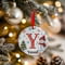 Personalised Snowman Initial A Ceramic Christmas Tree Decoration - 7cm