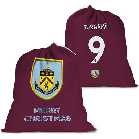 Personalised Burnley FC Back Of Shirt Santa Sack