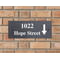 Personalised Down Arrow Motif Natural Slate Sign Garden Plaque With Wall Fixings - 25x10cm