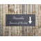 Personalised Down Arrow Motif Natural Slate Sign Garden Plaque With Wall Fixings - 25x10cm