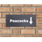 Personalised Down Arrow Motif Natural Slate Sign Garden Plaque With Wall Fixings - 25x10cm