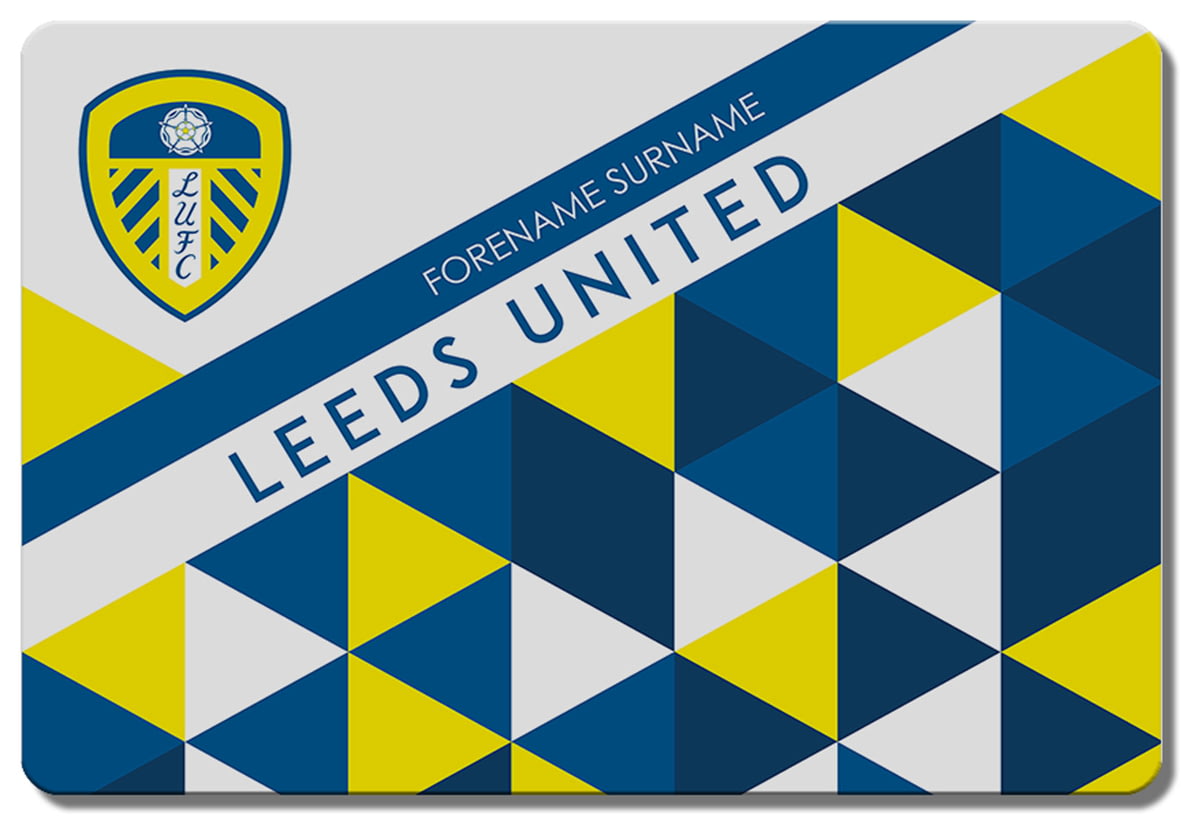 Personalised Leeds United Fc Patterned Rubber Backed Large Floor