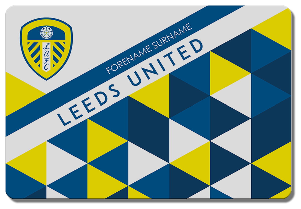 Personalised Leeds United Fc Patterned Rubber Backed Large Floor