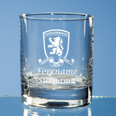 Personalised Middlesbrough FC Crest Whisky Glass