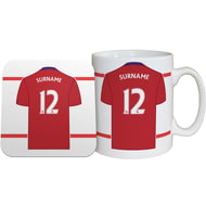 Personalised Middlesbrough FC Shirt Mug & Coaster Set