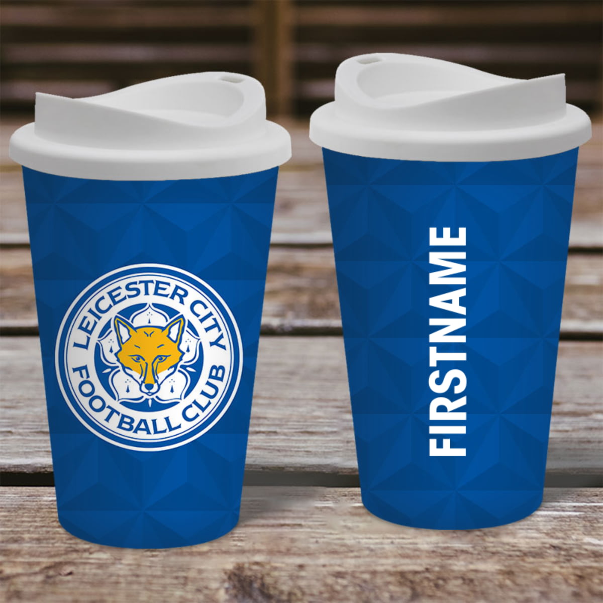 Personalised Leicester City FC Crest Reusable Coffee Cup Mug