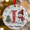 Personalised Snowman Initial A Ceramic Christmas Tree Decoration - 7cm