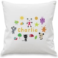 Personalised Arty Mouse Scatter Character Cushion Cover